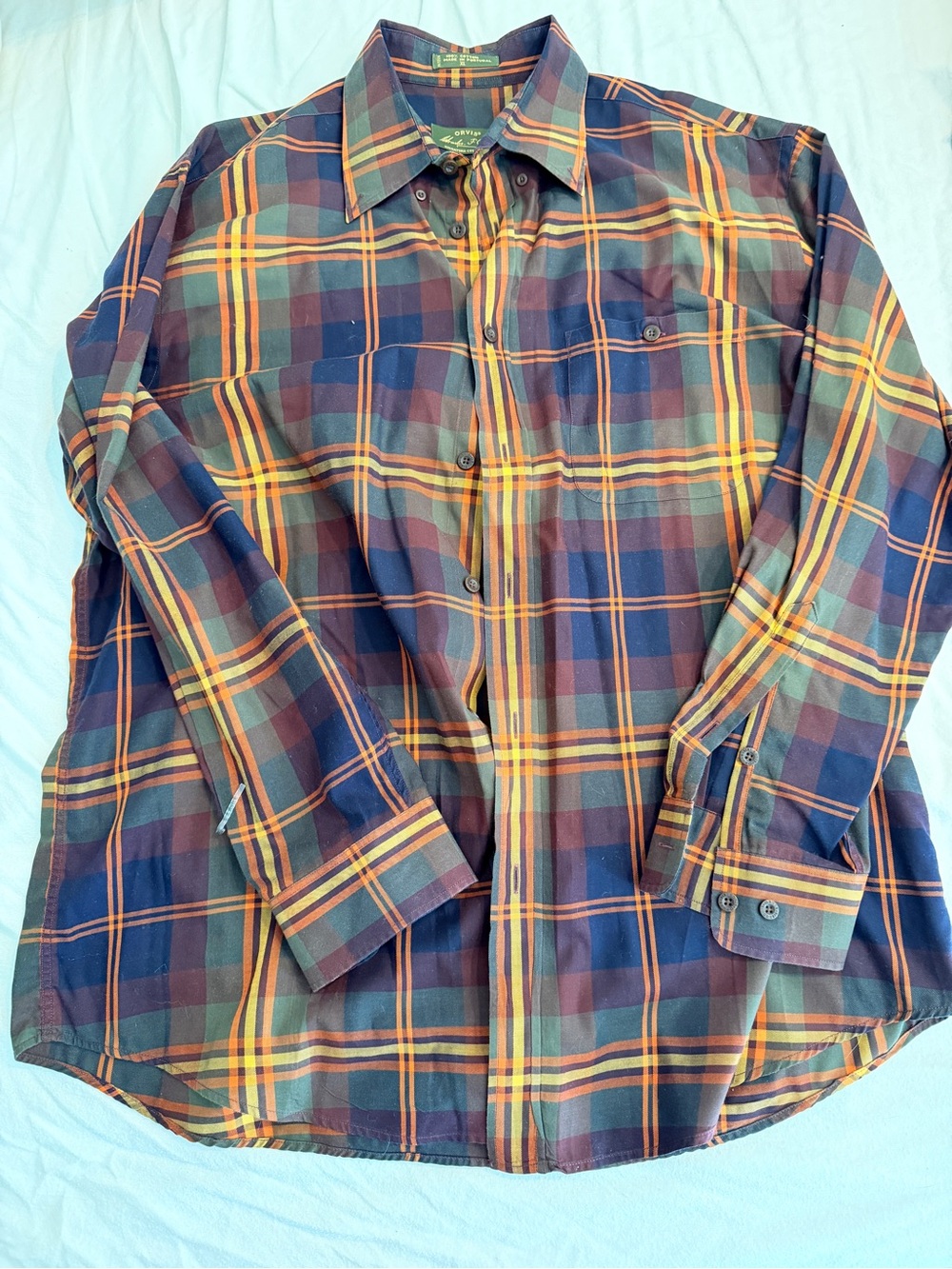 Orvis Signature Collection Button-Up 100% Cotton Plaid Shirt XL NWOT